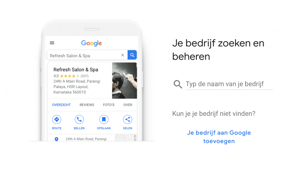 bedrijf toevoegen op Google mijn bedrijf