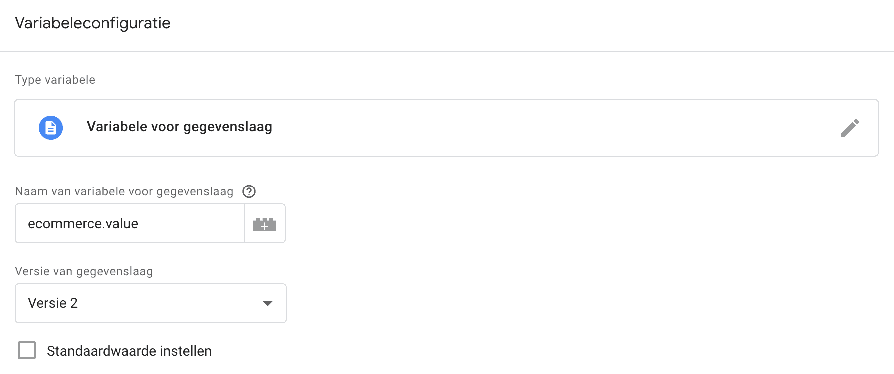 variabele configuratie gtm