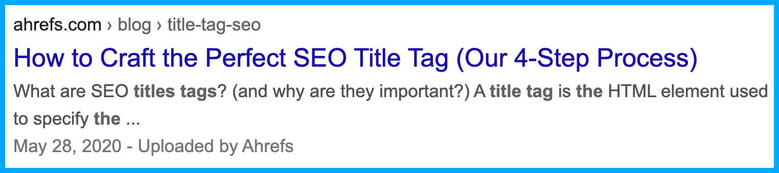 voorbeeld title tag met haakjes