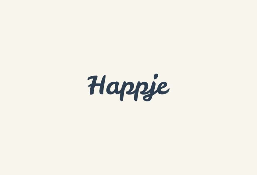 Het logo van Happje op achtergrond