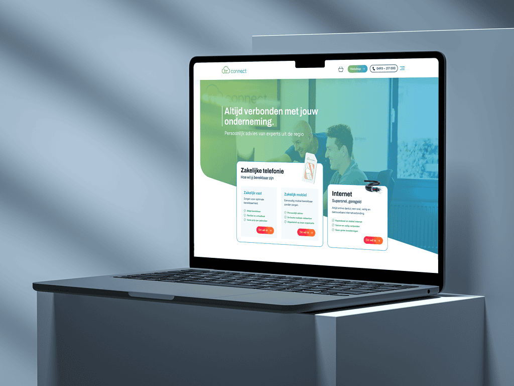 Display nieuwe website TC connect Deurne