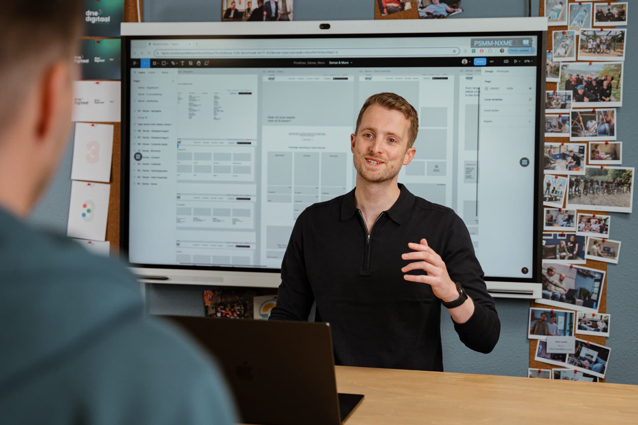 Daan presenteert wireframe