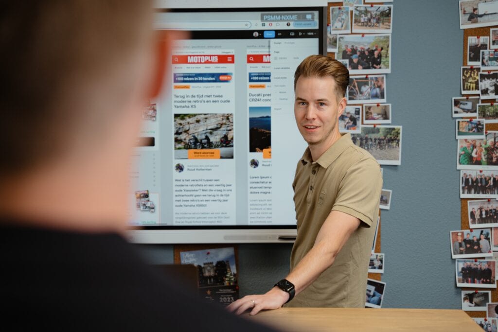 Peter presenteert mobiel webontwerp