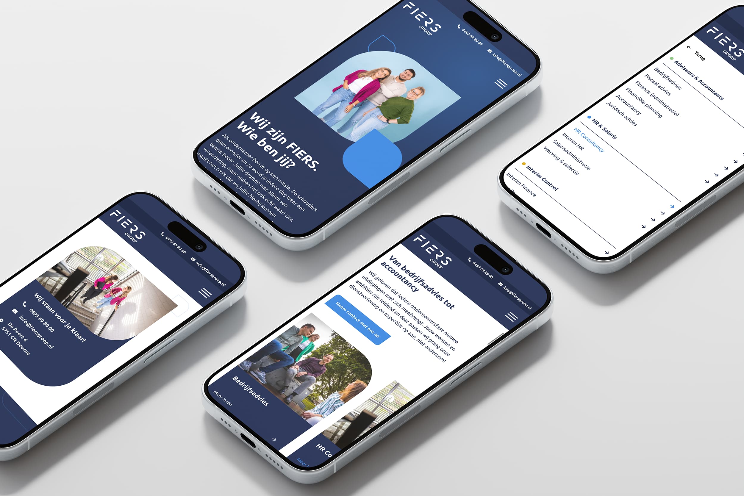 FIERS Groep mobiele website