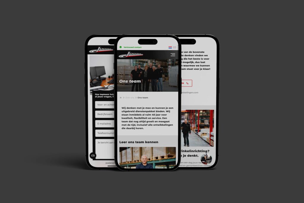 Joosten Winkelstellingen Asten website op mobiele apparaten